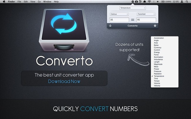 メニューバーに常駐するシンプルな単位変換アプリ「Converto」が無料セール中