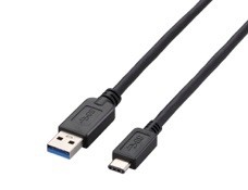 ELECOM USBケーブル USB3.1 USB2.0両対応 A-Cタイプ ノーマル 0.5m ブラック USB3-AC05BK