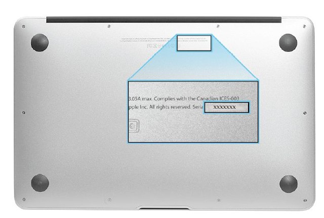 MacBook Air Mid 2012のシリアル番号の調べ方
