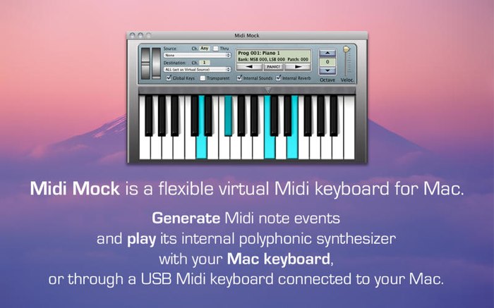 Mac用バーチャルMIDIキーボードアプリ「Midi Mock」が無料セール中