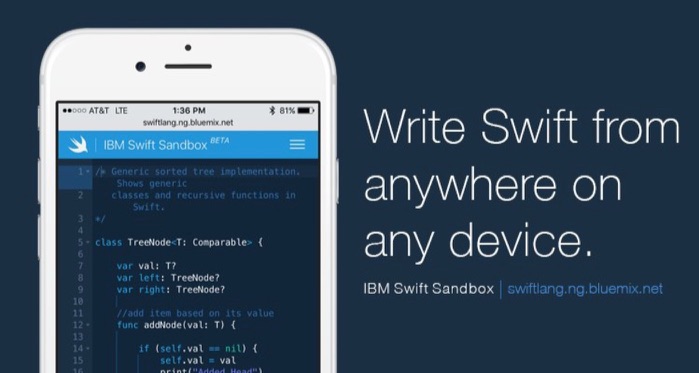 IBM、Web上でSwiftを実行できるテスト環境「IBM Swift Sandbox」をv0.4へアップデート。iPhoneなどでも最適に利用できるようレスポンシブデザインを採用。