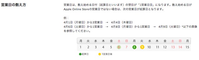 AppleOnlineStoreの営業日の数え方-2