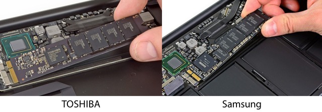 MacBook Air Mid 2012 のTOSHIBAとSamsung SSD