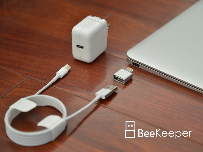 新しいMacBook (Retina, 12-inch, Early 2015)のUSB-CポートをUSB-Aへ変換してくれるコンパクトなアダプタ「BeeKeeper」がKickstarterに登場。