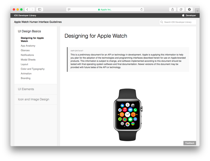 Apple Watch Human Interface Guidelines