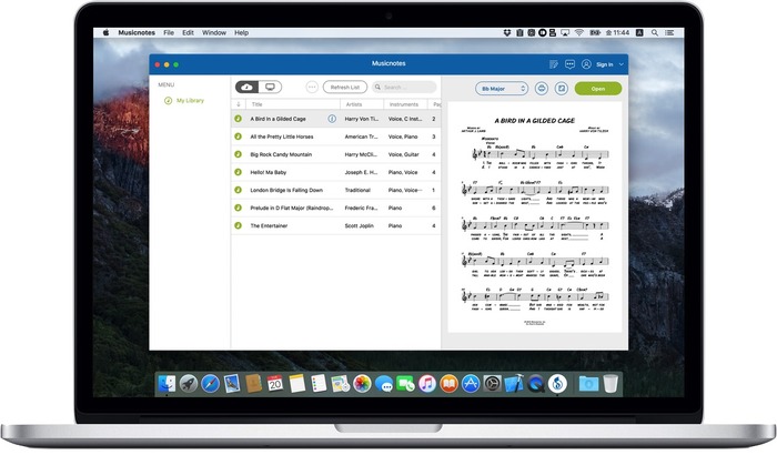 楽譜販売サイトMusicnotesがMac用楽譜リーダー&音楽プレイヤーアプリ「Musicnotes Sheet Music Player」をリリース。