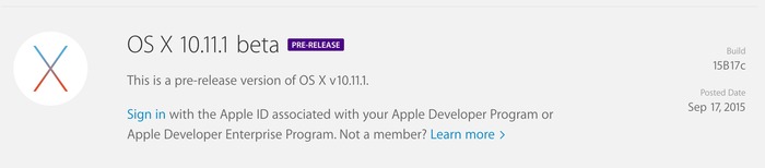 Apple、開発者向けにOS X 10.11.1 El Capitan Beta Build 15B17cを公開。iOS 9.1と同様 新しい絵文字を追加。