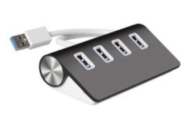 Cateck® USB 3.0 プレミアムアルミニウム 4 ポート USB ハブ：11 インチシールドケーブル(iMac、MacBook Air、MacBook Pro、MacBook、Mac Mini、PC、ラップトップ用) - ブラック