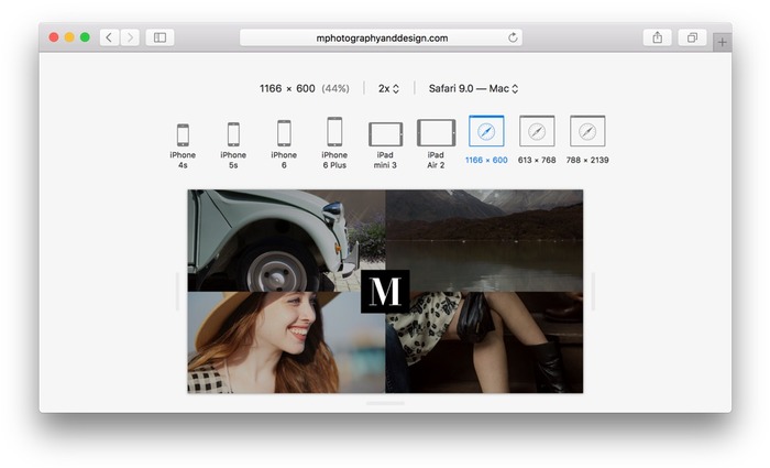 OS X 10.11 El CapitanのSafari 9には開発者向けに「レスポンシブ・デザイン・モード」が搭載。