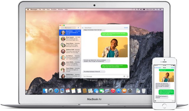 OS X Yosemiteに搭載されるMessagesアプリのバブルカラーを変更できるアプリ「BubblePainter」。