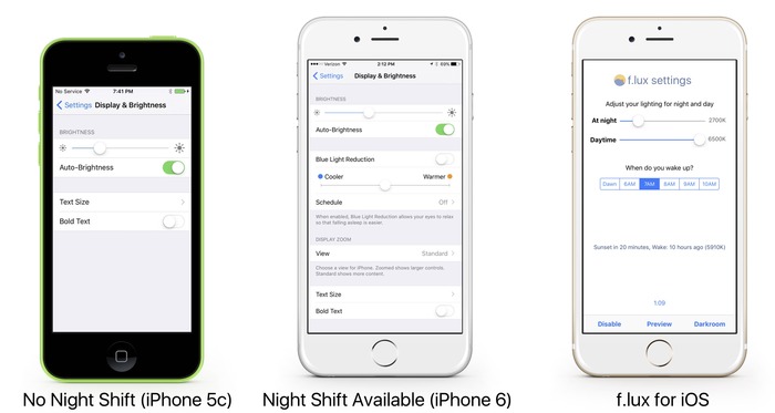 iPhone-5c-and-6-NIght-Shift-and-flux