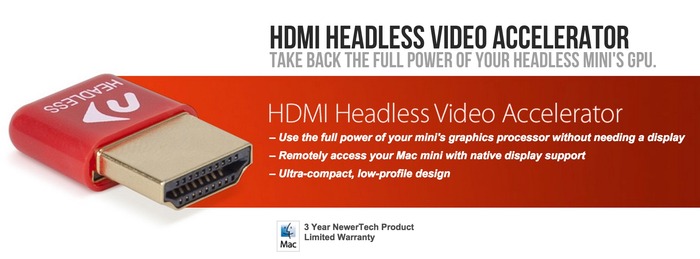OWC、ヘッドレスMac miniをリモートデスクトップで使用する時のレスポンスを向上させるダミーアダプター「HDMI ヘッドレス・ビデオアクセラレータ」を発売。
