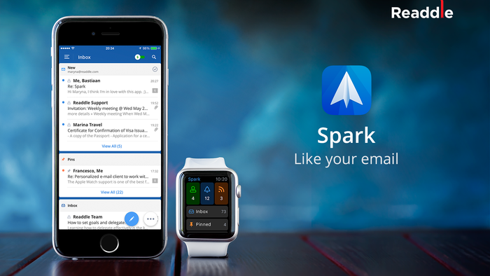 Readdleが開発したApple Watch対応のiPhone用無料メールアプリ「Spark」が1日で5万ダウンロードを達成。次はMac版も開発？