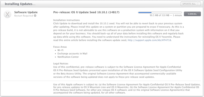 Pre-release: OS X Update Seed 10.10.1 (14B17)