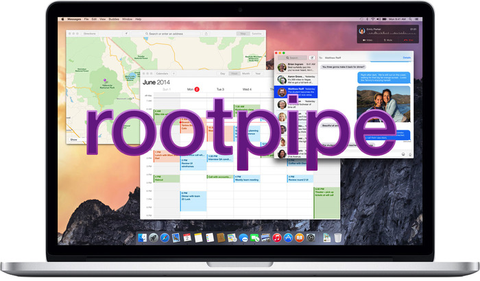 OS X をパスワード無しで管理者のユーザー権限をroot化できる脆弱性「rootpipe」の概要が公開され、2011年からOS Xに隠れていたバックドア APIも明らかに。