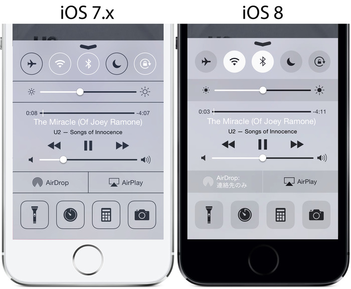 iOS7-iOS8-コントロールセンター