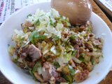 八屋 本店-半チャーライ(ラーメンから味玉移動)