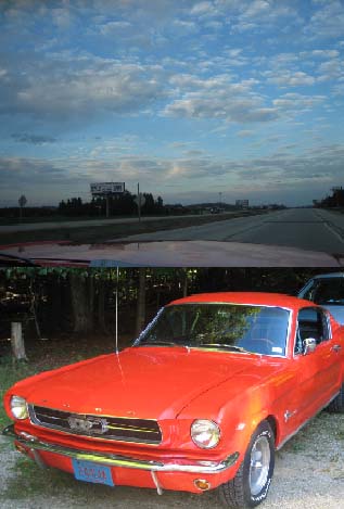 Mustangと晩秋の空