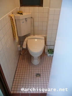 隅付形便器交換