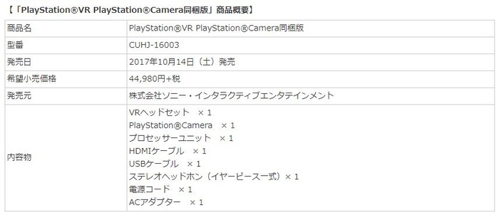 PSVR(カメラ同梱版)