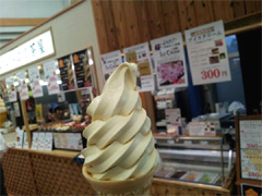 徳島県 東みよし町 吉野川ハイウェイオアシス 金のソフトクリーム
