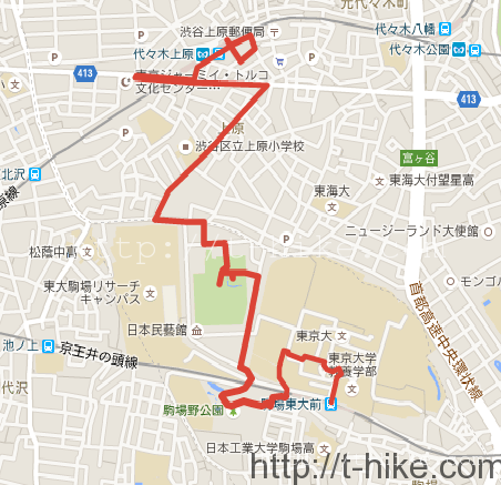 付近地図駒場東大前