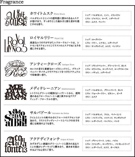 グランセス|香りの種類