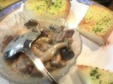 レバーとシメジ