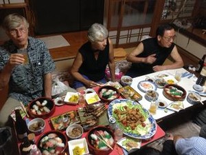 晩餐はN大将の爺ちゃの家で