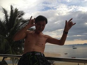 最高のロケーションにはしゃぐオレ