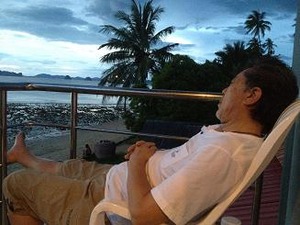 老人と夕陽