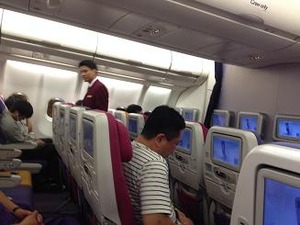 機上の人となる