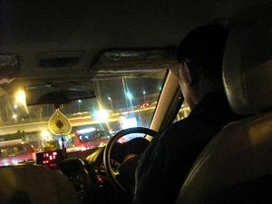 タクシーに乗って