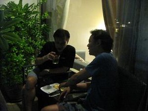 テラスで乾杯