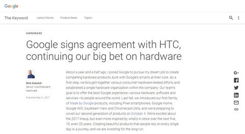 Google signs agreement with HTC