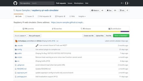 Azure Samples raspberry pi web simulato