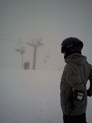 八方尾根スキー場 雲の中 20100228