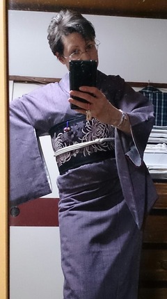 Purple Tsumugi & Mum Hanhaba Obi
