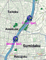 Sumidagawa Fireworks Map
