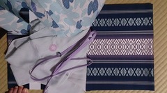 Asagao Yukata Lavender Asa Heko Obi