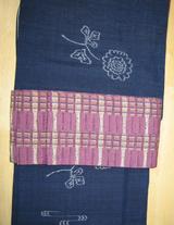 Indigo Tsumugi with Tsumugi Hanhaba Laid Out