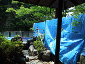 露天風呂工事中