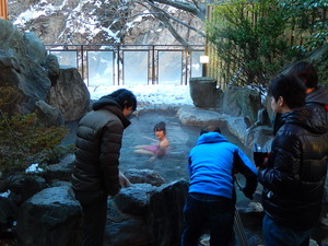 温泉の撮影