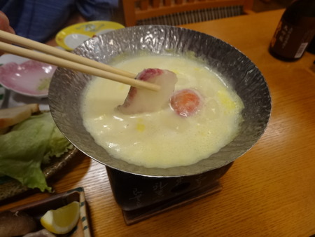 コーンスープのしゃぶしゃぶ鍋