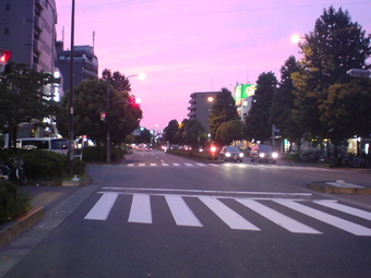 千川駅前の夕暮れ