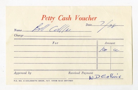 Petty Cash Bill Collins