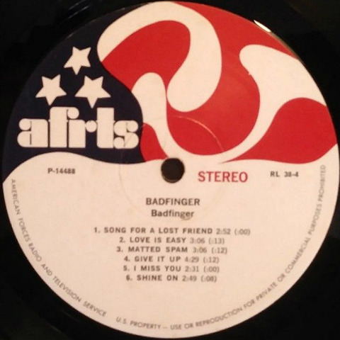 Badfinger Slade split sided LP AFRTS