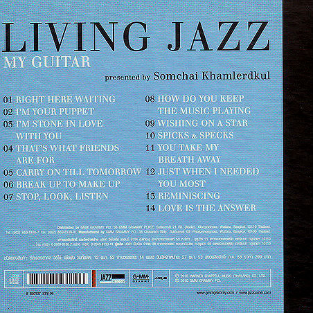 Somchai Khamlerdkul Living Jazz My Guitar back