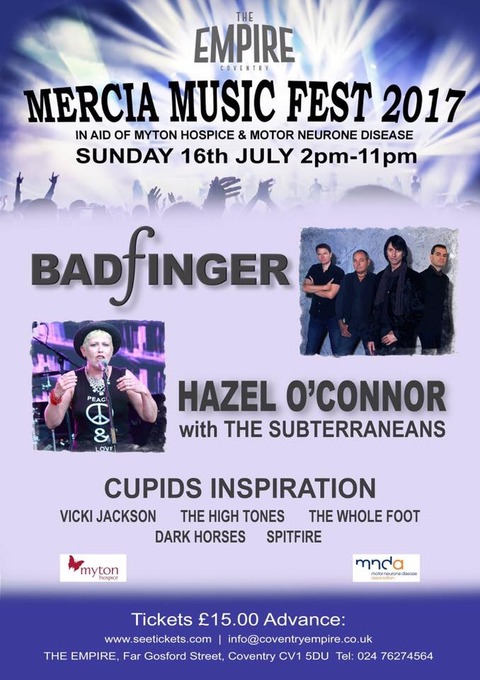 Badfinger Hazel O'Connor Mercia Music Fest July 16, 2017