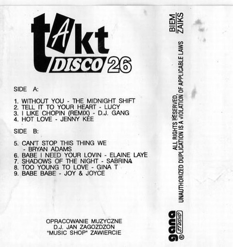 The Midnight Shift - Takt Disco 26 back